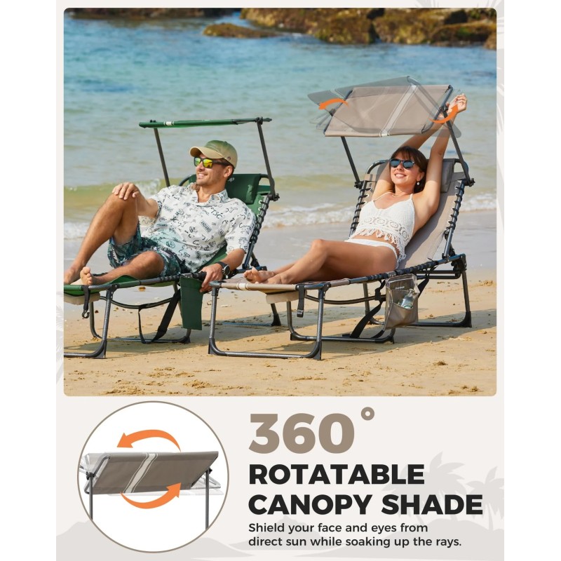 Шезлонг KingCamp Magnolia B10 Plus KC2520 grey/white