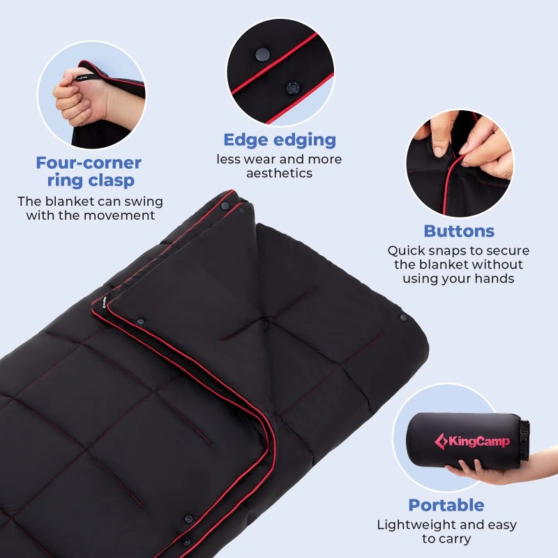 Ковдра туристична KingCamp Smart 150 KS2432 black, Чорний
