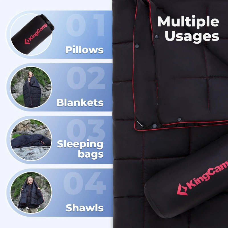Ковдра туристична KingCamp Smart 150 KS2432 black, Чорний