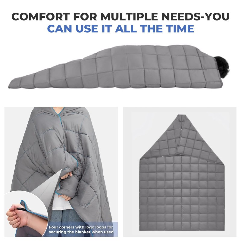 Ковдра туристична KingCamp Smart 150 KS2432 charcoal, Темно-сірий