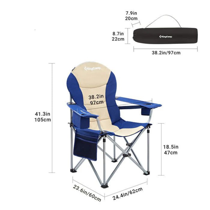 Крісло розкладне KingCamp Cedar KC3888 blue/beige