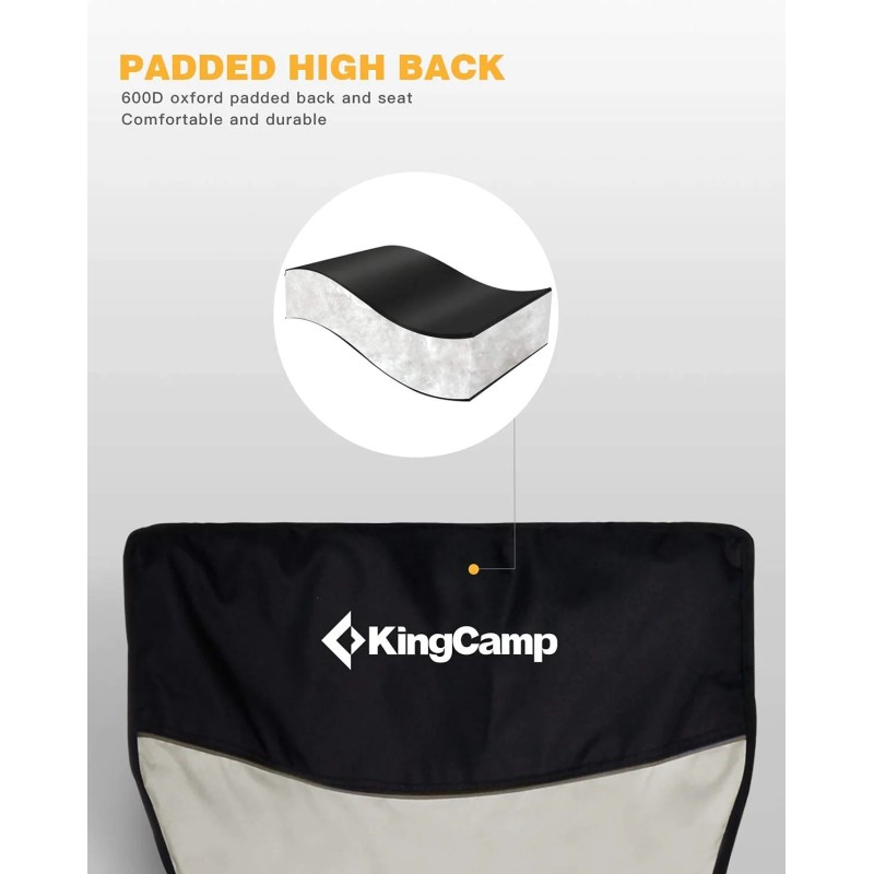 Стілець розкладний KingCamp Comfort KC1914 black/medium grey