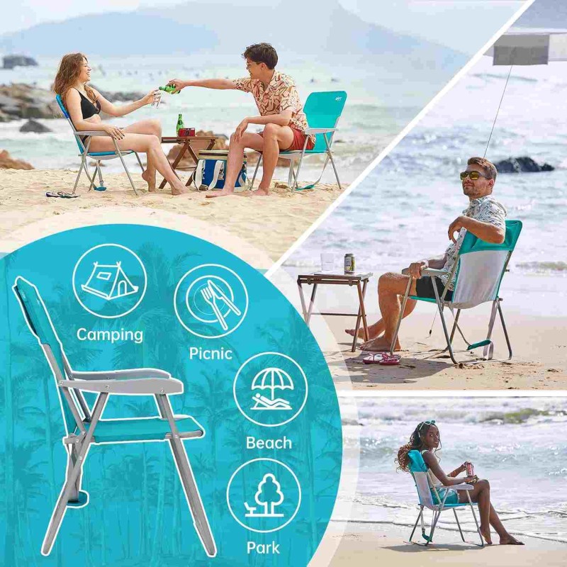 Складаний пляжний стілець Wejoy WF1901 cyan