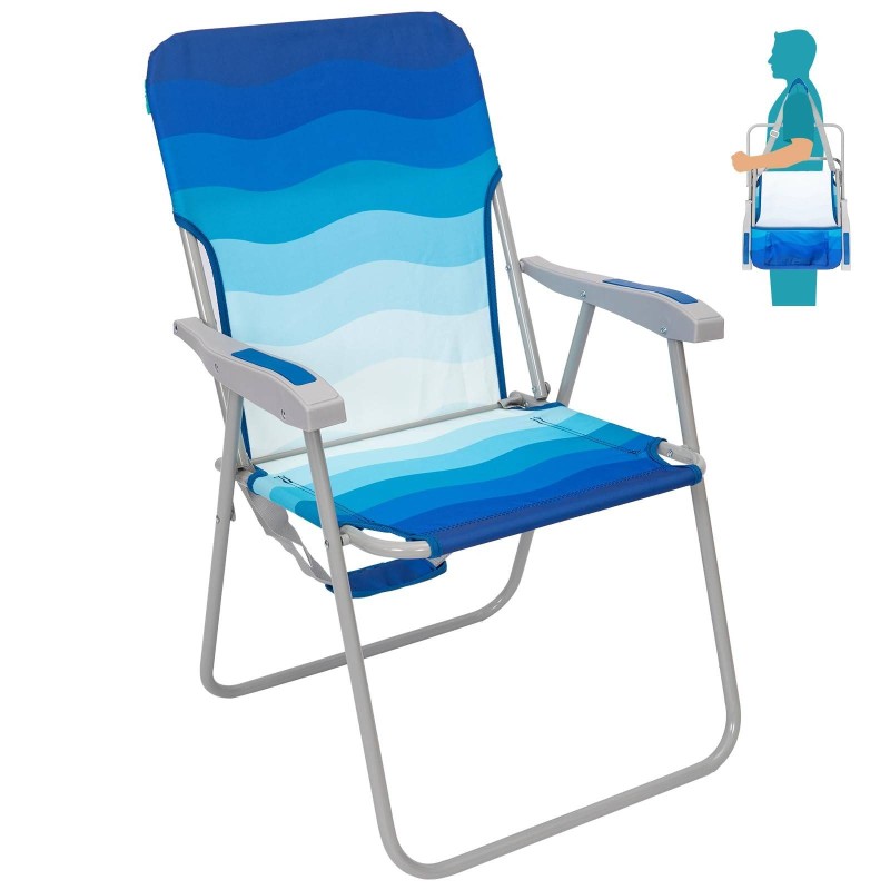 Складаний пляжний стілець Wejoy WF1901 dark blue/white