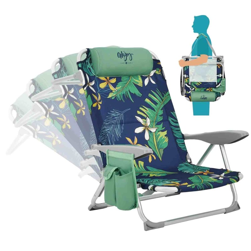 Пляжне крісло з регульованою спинкою Wejoy WF1905 rainforest blue