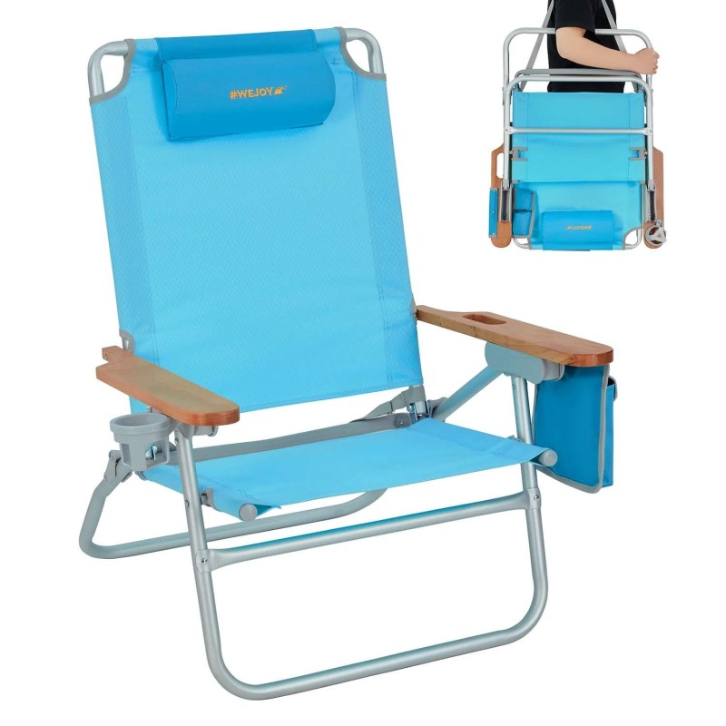 Пляжний стілець з регульованою спинкою Wejoy L WF2207 blue