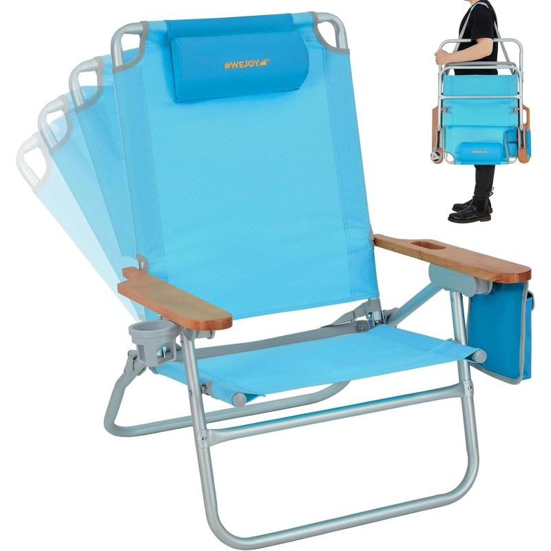 Пляжний стілець з регульованою спинкою Wejoy L WF2207 blue
